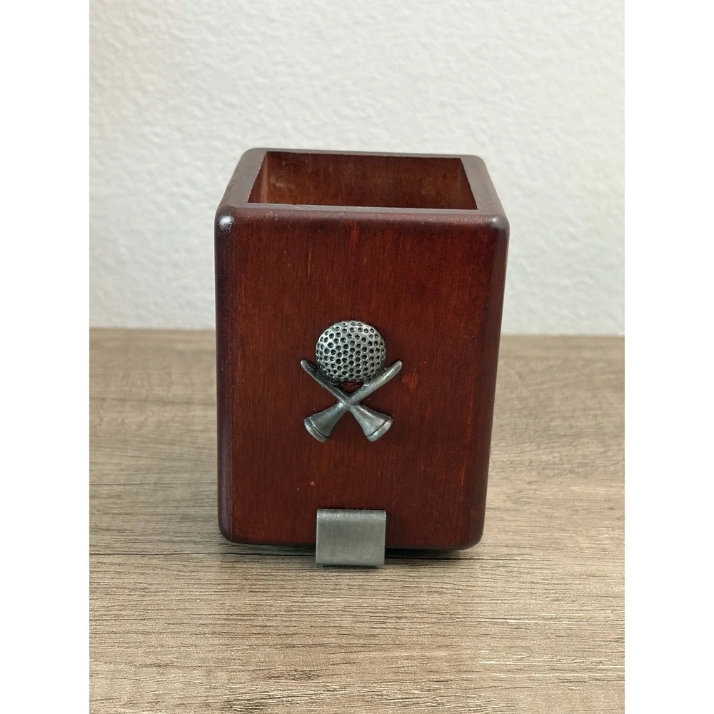 Desktop Wooden Golf Theme Pen Pencil Holder 4